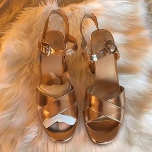 Nine West Rose gold platform sandals